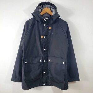 Burton Large Outdoor Black PVC Rain Hooded Coat